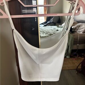 White Ribbed Women's Crop Top